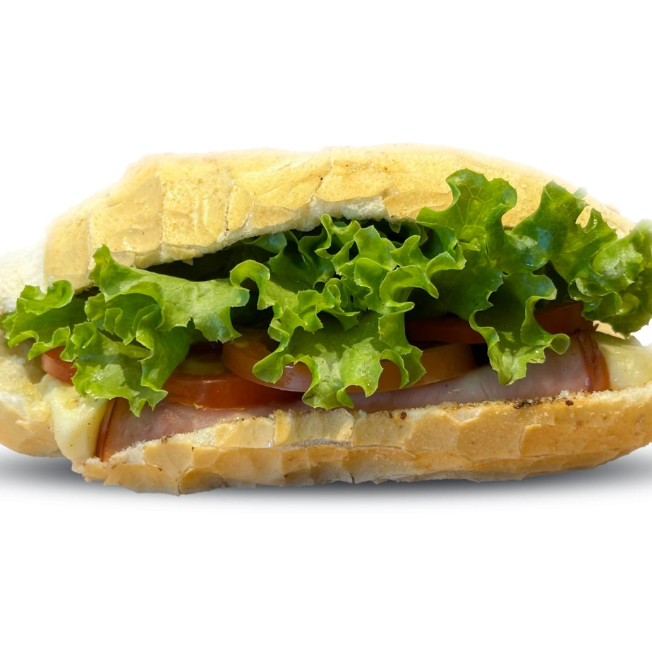 Leve e saboroso com peito de peru, mussarela, alface crocante e fatias frescas de tomate, servido no tradicional pão francês.