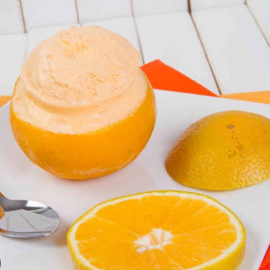 Helado artesanal de naranja