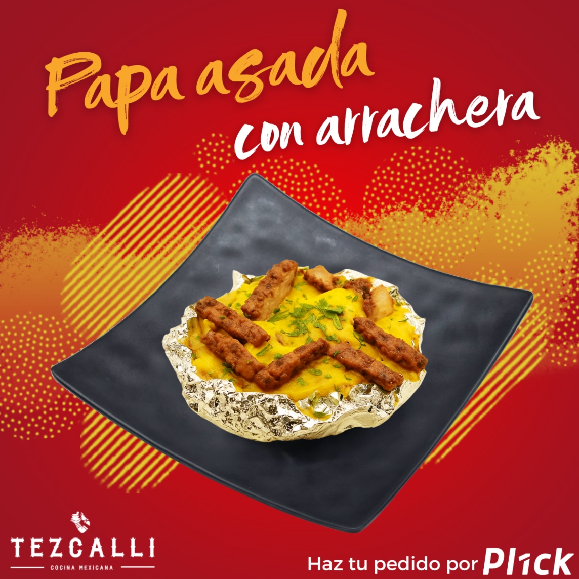 Papa asada con arrachera
