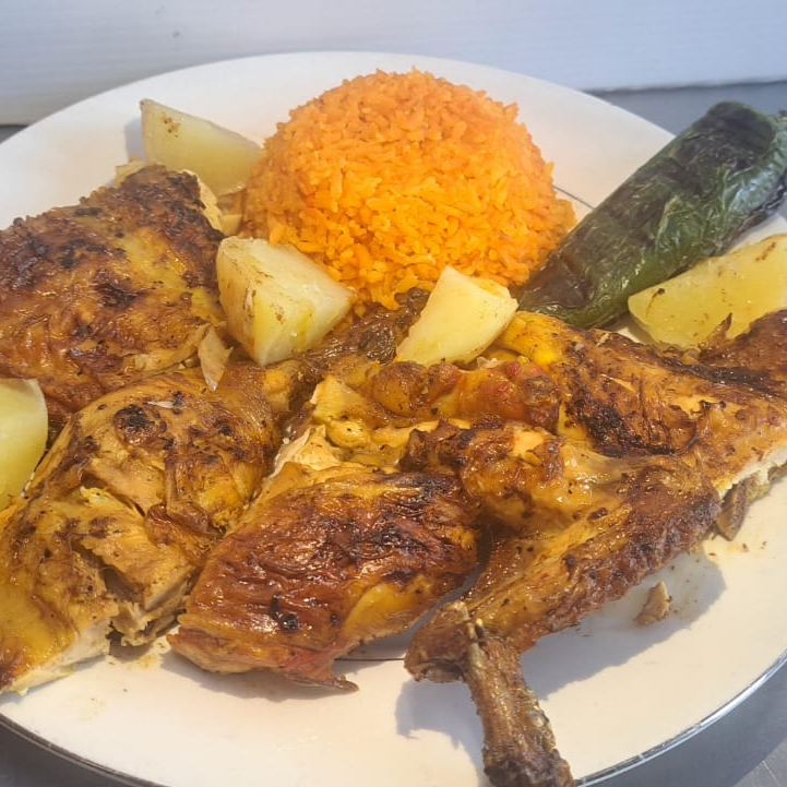 medio pollo asado