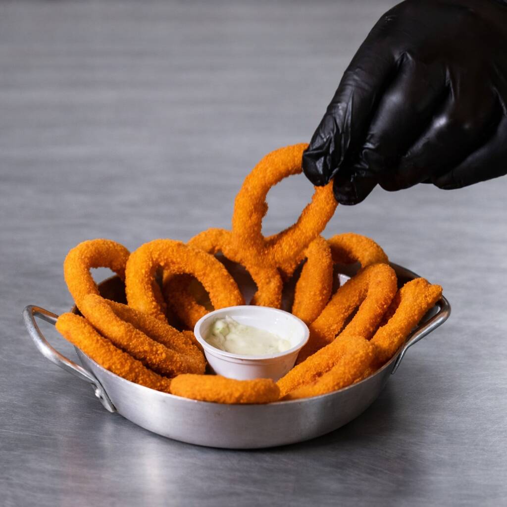 8 unidades (Cebolas empanadas)