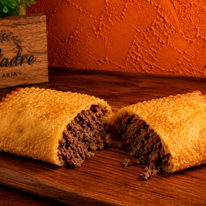 Nosso pastel de carne (20cm) é recheado com carne moída bem temperada, suculenta e saborosa. Simples, delicioso e sempre uma excelente escolha, o tradicional pastel de carne! O clássico que nunca sai de moda!