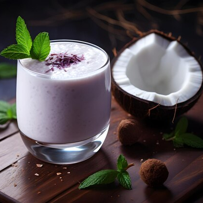 Coco natural, banana, leite e açúcar