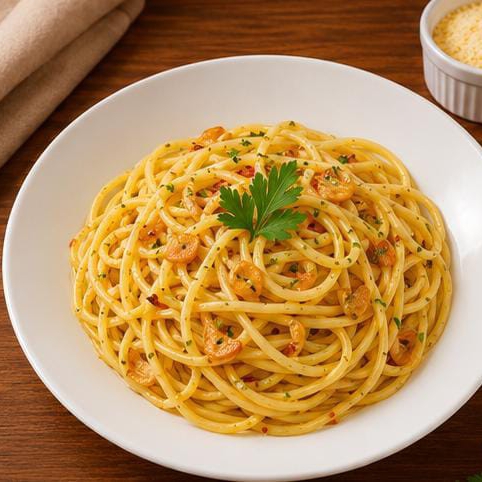 Spaguete ao Alho e Óleo
Massa artesanal servida na marmita M (aprox. 500g), finalizada com alho dourado e azeite, oferecendo um sabor clássico e irresistível.