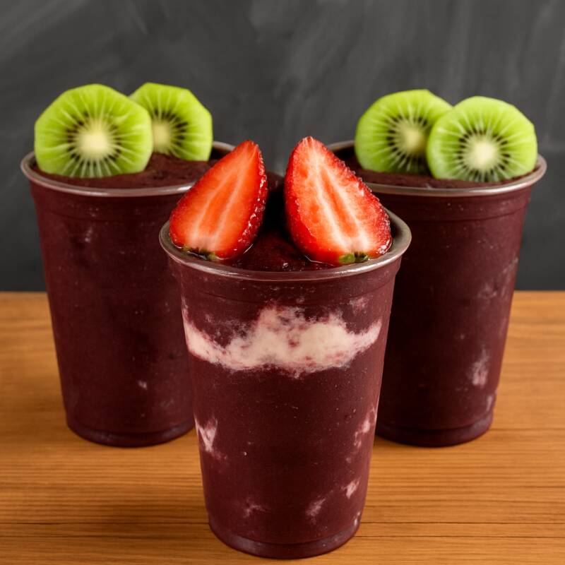 Aproveite essa incrível promoção de 3 copos! Tenha o prazer de montar cada copo de 500ml, promete proporcionar uma jornada gastronômica singular e inesquecível no conforto do seu lar. (imagens são meramente ilustrativas).