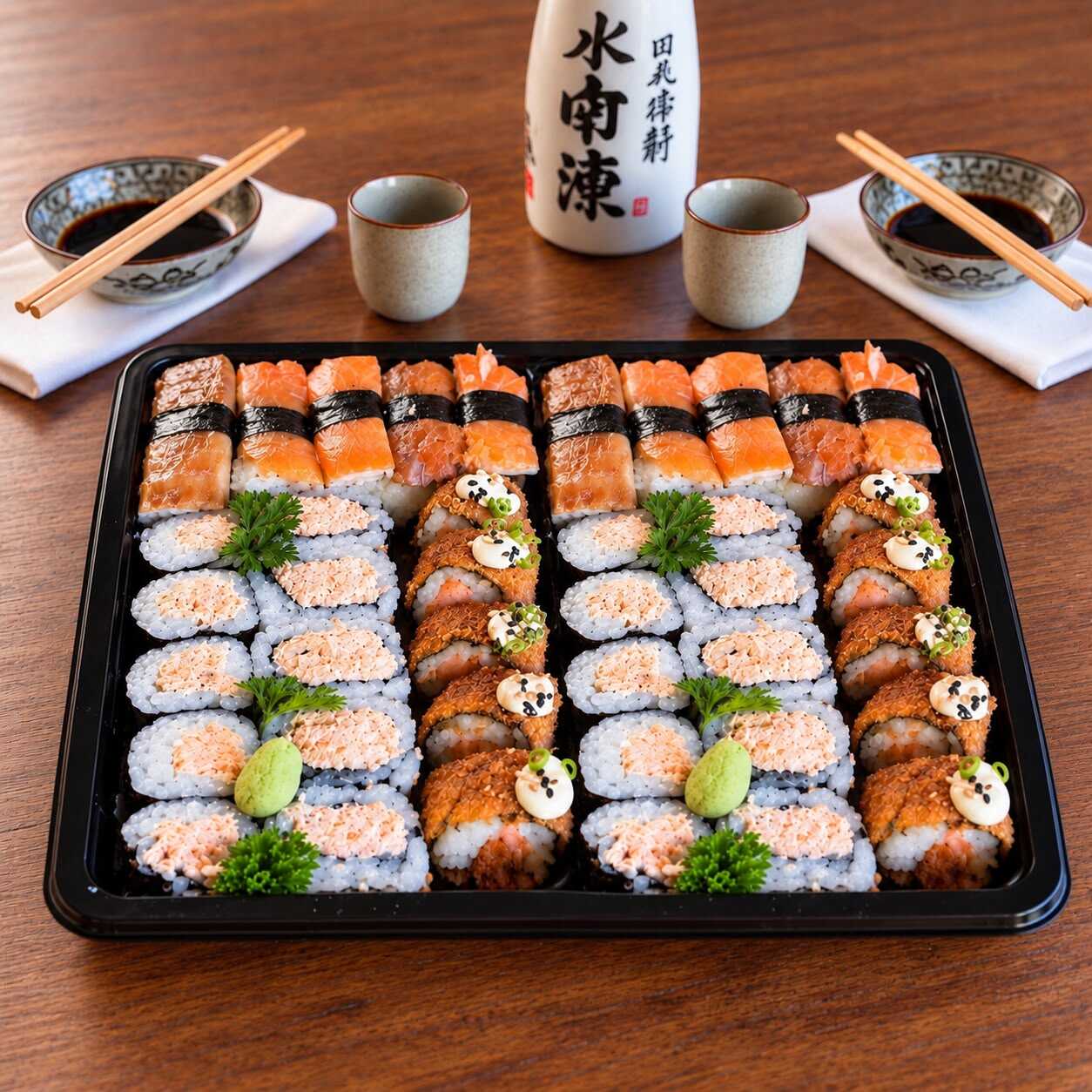 10 Hot salmão grelhado
10 Nigiiri Skin
10 Maki Salmão Grelhado
10 Uramaki Salmão Grelhado