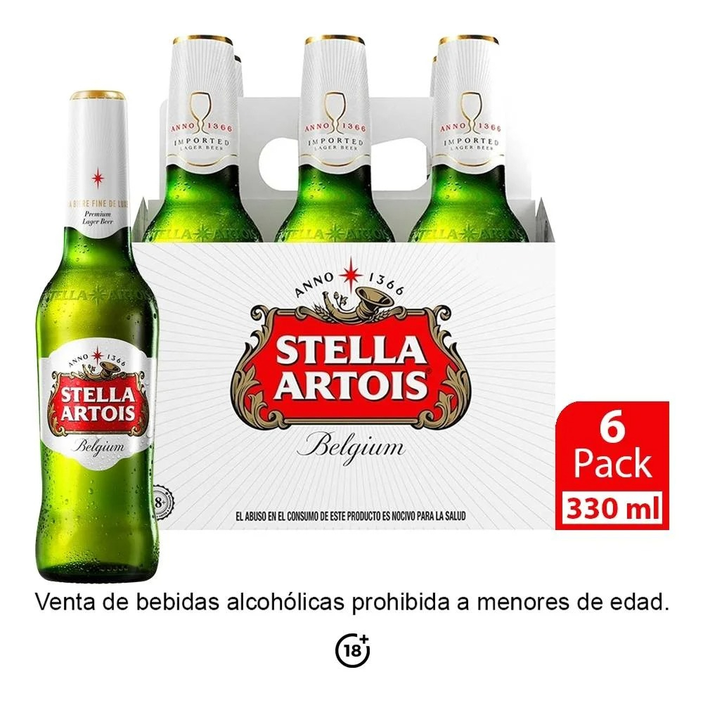 Stella Artois Cerveza Six Botella 330ml