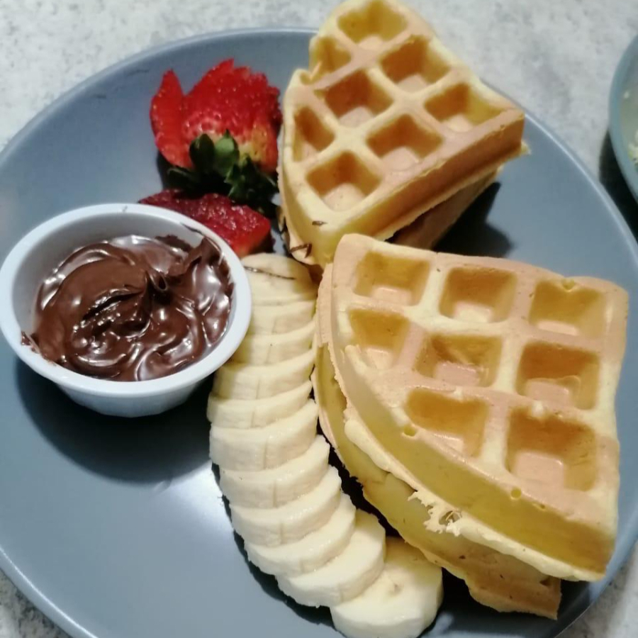 Waffle con fruta