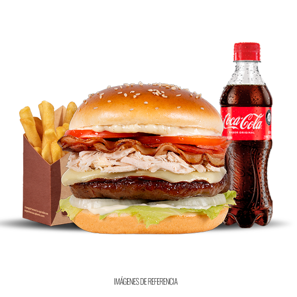 Combo Hamburguesa de Pollo Desmechado.