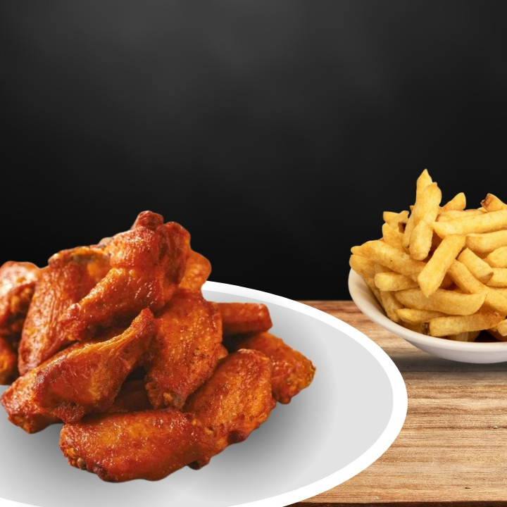 Alitas con Papas