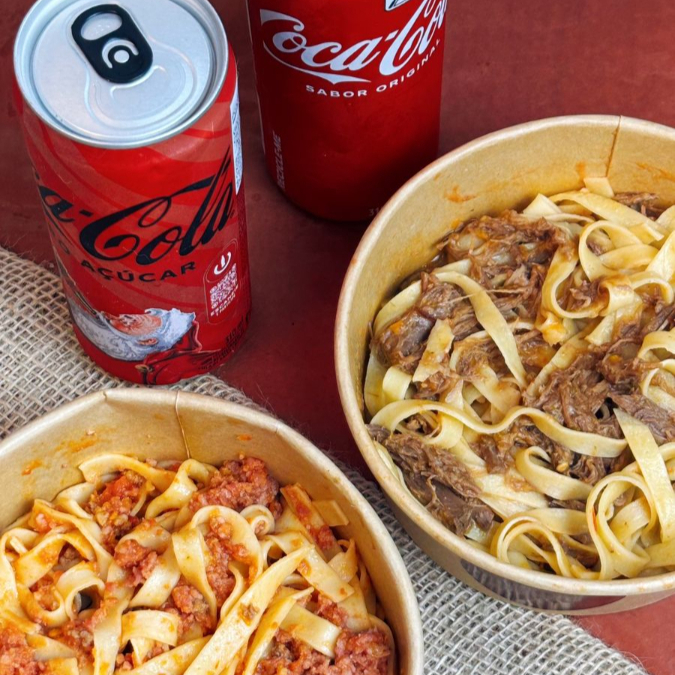 2 Tagliatelles (qualquer sabor) + 2 Refrigerantes 310ml + 1 Parmesão extra