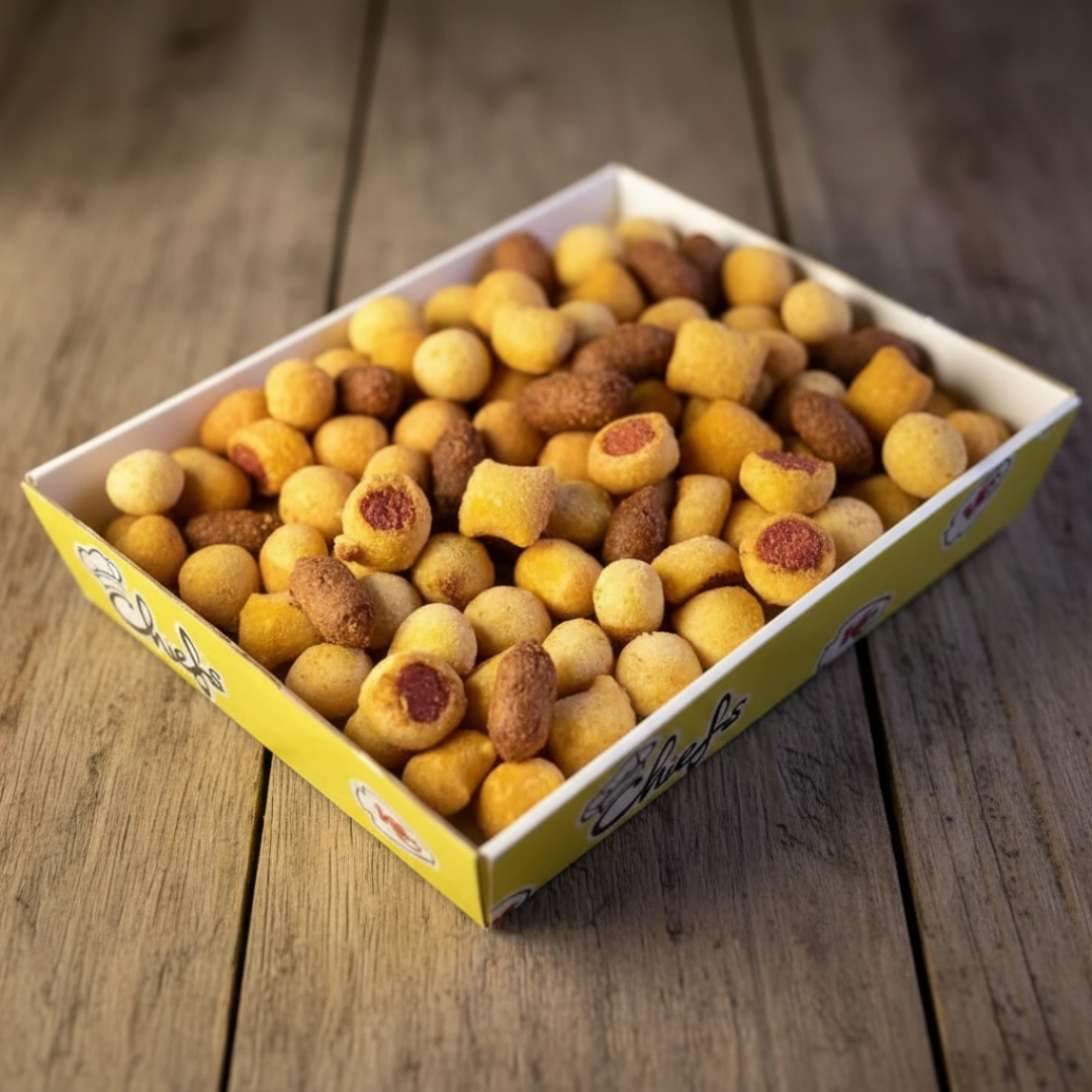 Recheios generosos, queijo esticando e fritura feita na hora no óleo de algodão. Sabor garantido e crocância de respeito. Pra comer sorrindo!