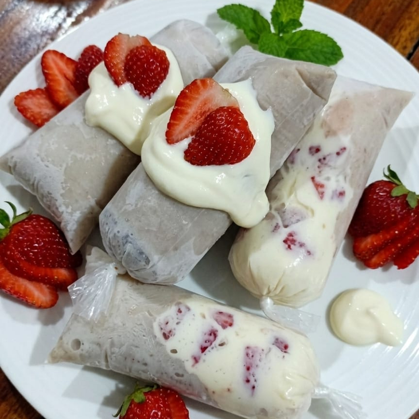 bolis fresas con crema