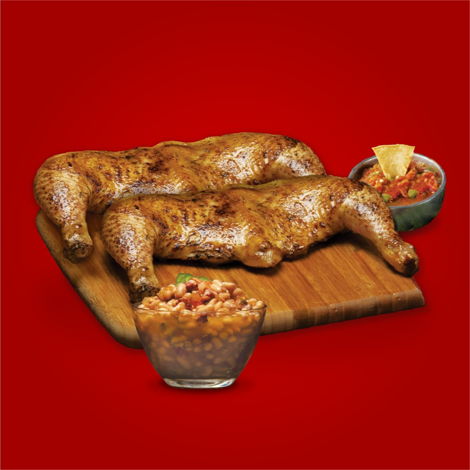 PKT Ahorres 2 Medios Pollos (Pierna/Muslo)+1 Compl