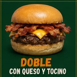 Hamburguesa Doble con Queso y Tocino