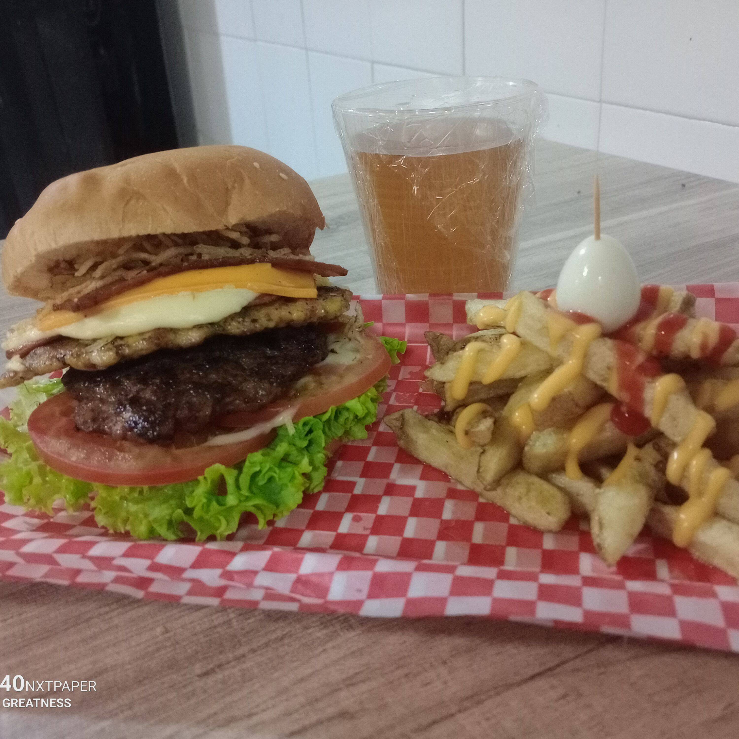 Triple pecado+papas fritas y limonada