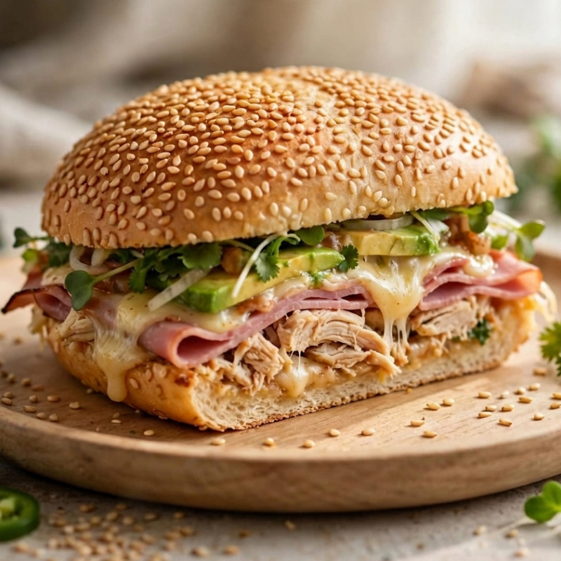 Torta de Jamón con Queso y Pollo