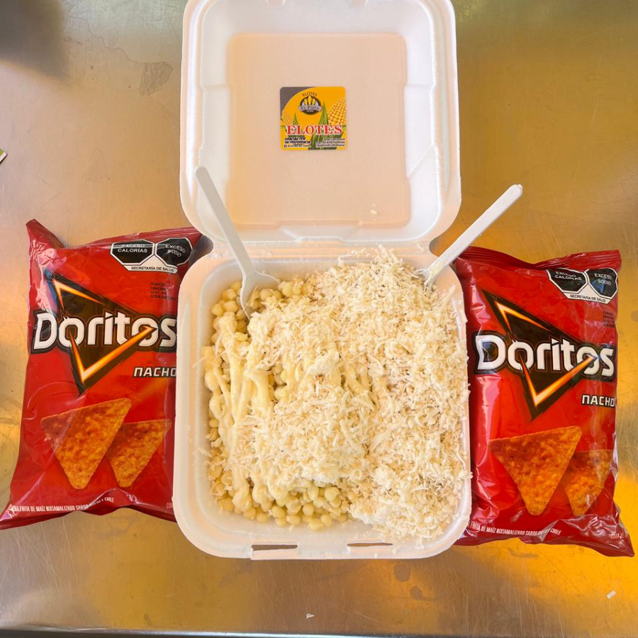 Charola Doble Con Elote con Dorito Nacho