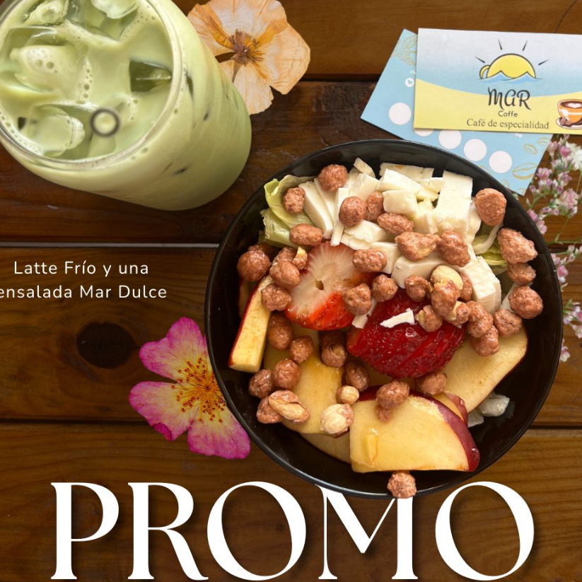 Latte y Ensalada Mar Dulce
