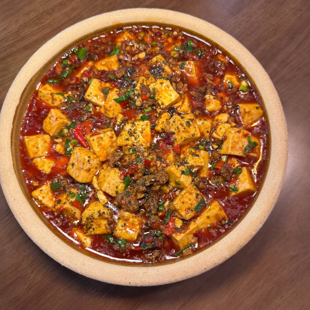 Tofu com carne moída apimentada