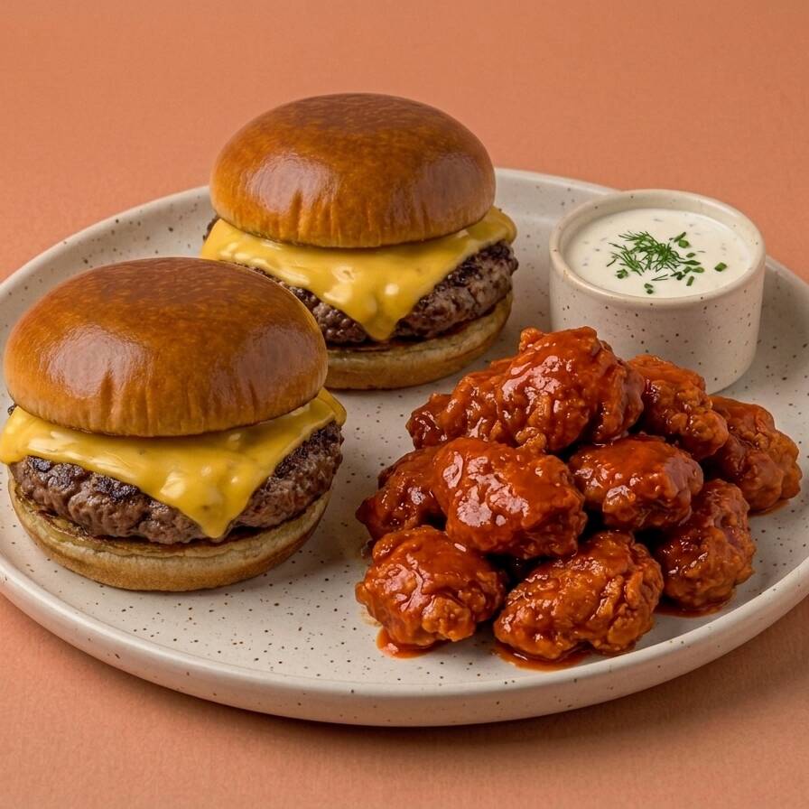 COMBO 2 Hamburguesa Queso + Boneless 500gr