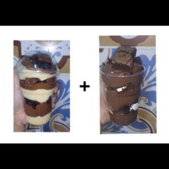 Copo Chocolatuuuudo: creme de chocolate feito com chocolate 50% cacau, Brownie , finalizado com mais creme e Granulé 🍫  Copo da Felicidade Ninhotella: creme de ninho, Nutella  verdadeira, Brownie artesanal e camadas intercaladas de pura cremosidade. Copos Referentes a 200ml