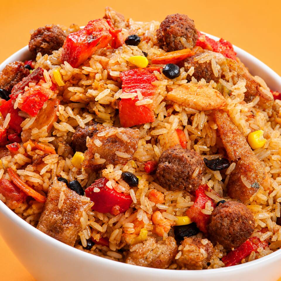 Arroz Paisa más Bebida
