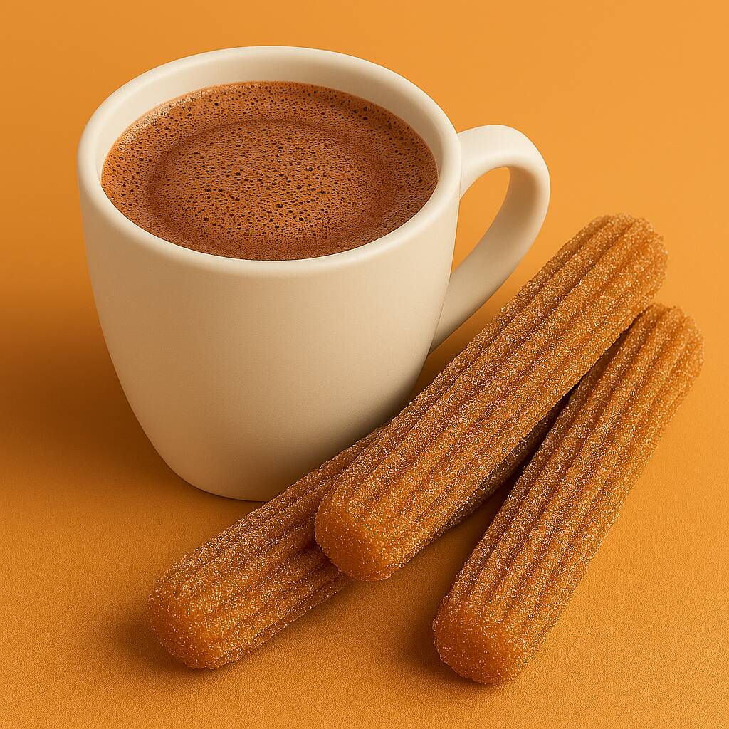 3 Churros de Azucar con Canela y 1 Chocolate Chico
