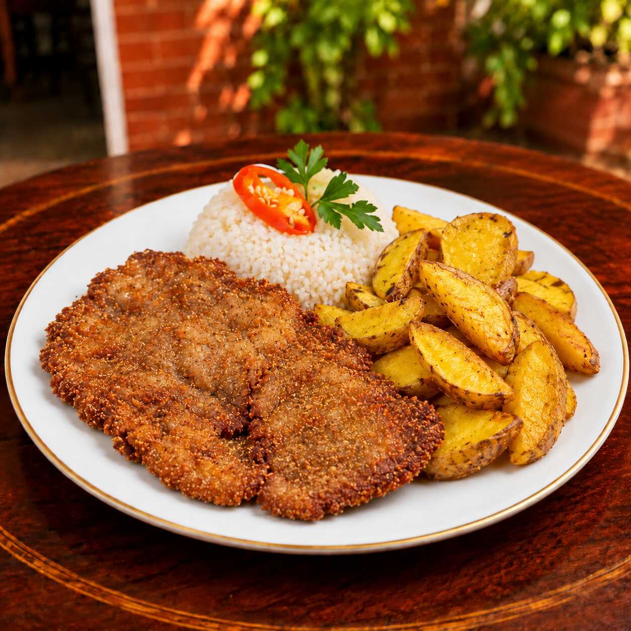 Milanesa Artesanal con Papas