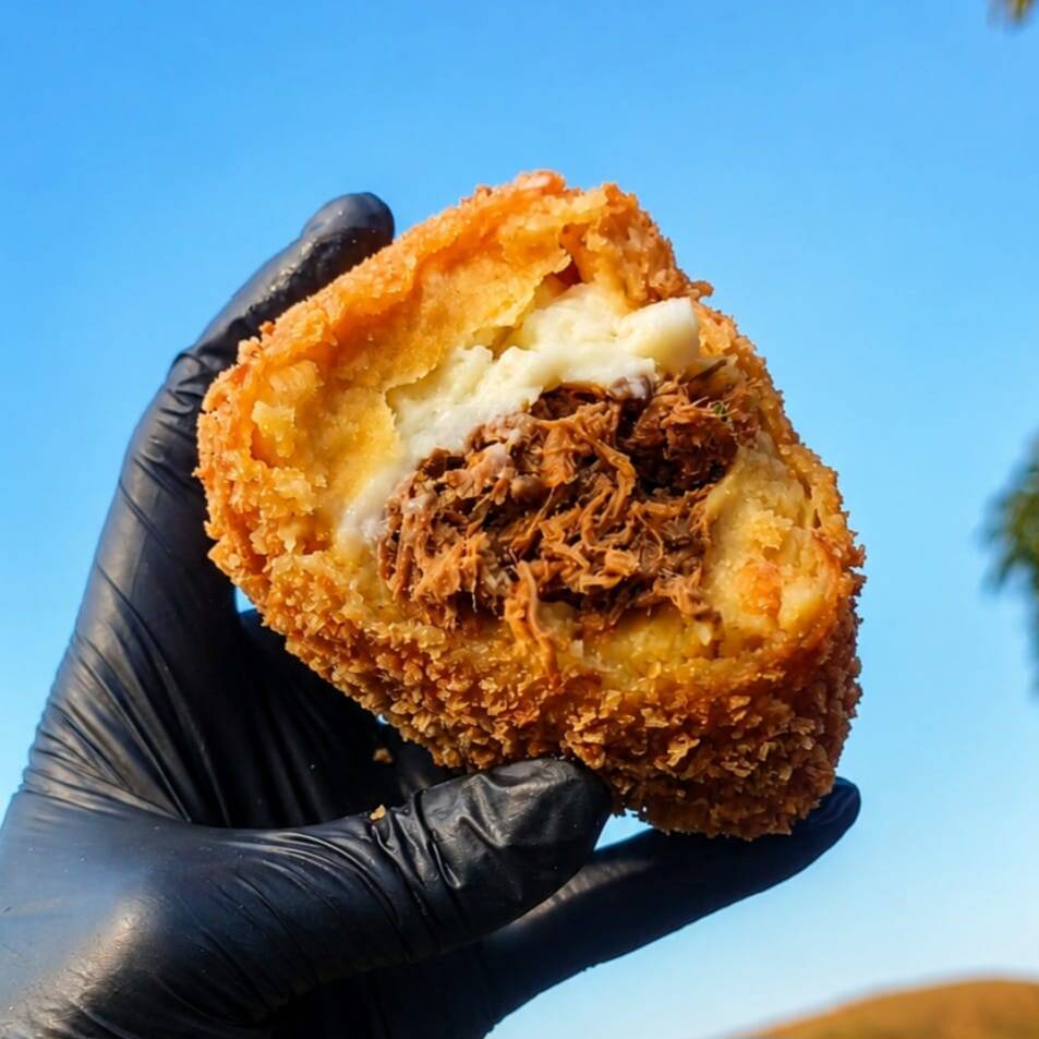 Massa super leve,recheio suculento de Costela com uma camada de Catupiry,não fique na vontade,peça sua coxinha crocante na medida certa empatamos na farinha panko.