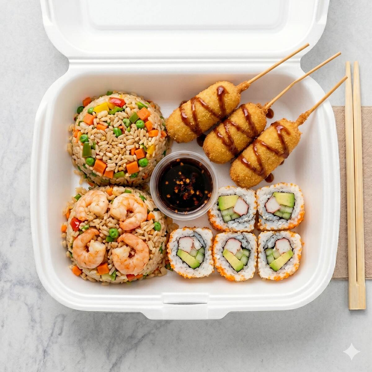 Yaki Verduras*1 + Yaki Pollo*1 + Kus + Cali