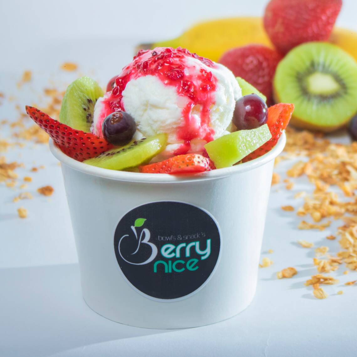 Ensalada de frutas con helado