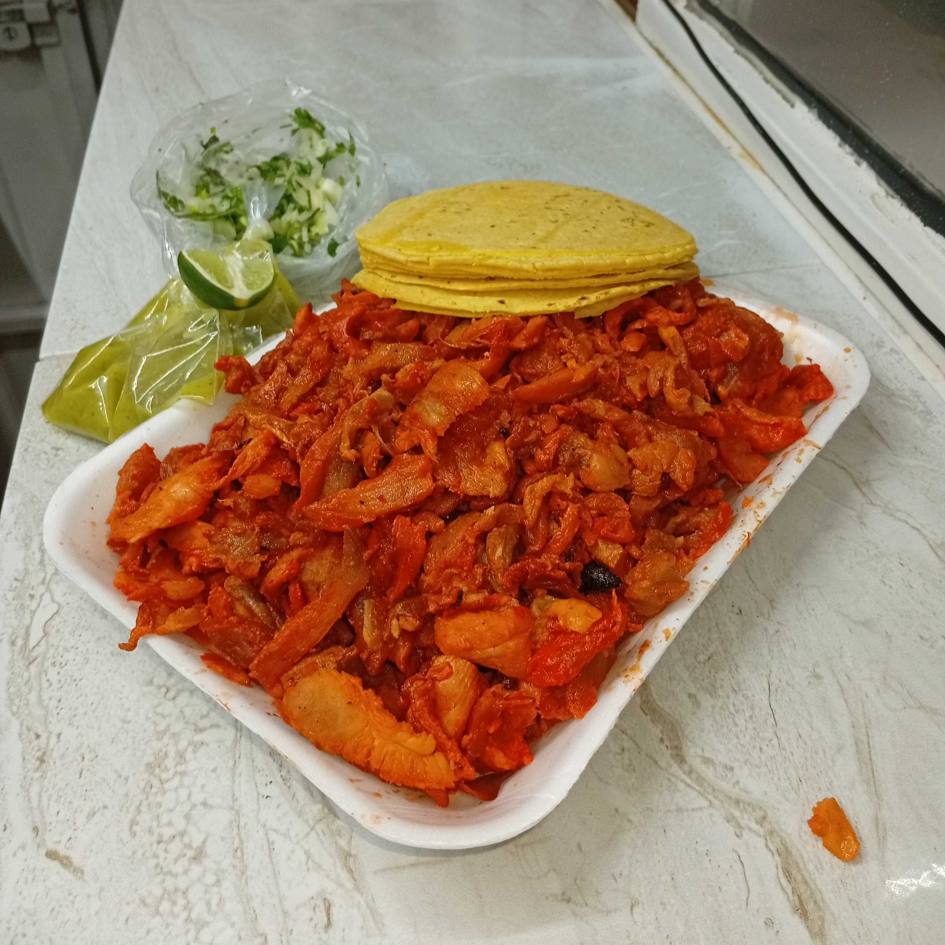 1/2 carne al pastor con queso
