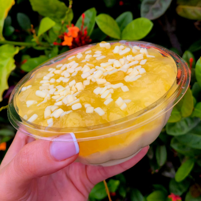 Procurando a sobremesa perfeita para um dia ensolarado? Nosso Supreme Gelado de Abacaxi combina a elegância do Creme Belga com uma geleia deliciosa de abacaxi. O resultado é um doce leve, equilibrado e extremamente refrescante. É como uma brisa de verão servida na colher.