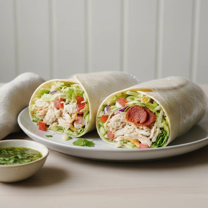 Enchilada de Chorizo, Pollo y Jamón