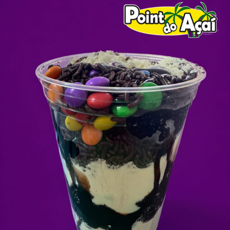 300ml Açaí + Leite em Pó + Granulado + Cobertura + Confete