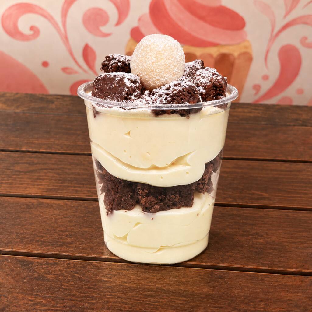 Uma sobremesa dos sonhos em cada colherada! Nosso Copo da Felicidade de Brownie com Ninho traz um delicioso brownie, envolto em um brigadeiro gourmet de Ninho, servidos em um copo de 200 ml que é pura indulgência. Perfeito para quem busca uma sobremesa rica, cremosa e com aquele toque especial que só o Ninho pode proporcionar. Uma experiência doce que vai encantar seu paladar a cada colherada!