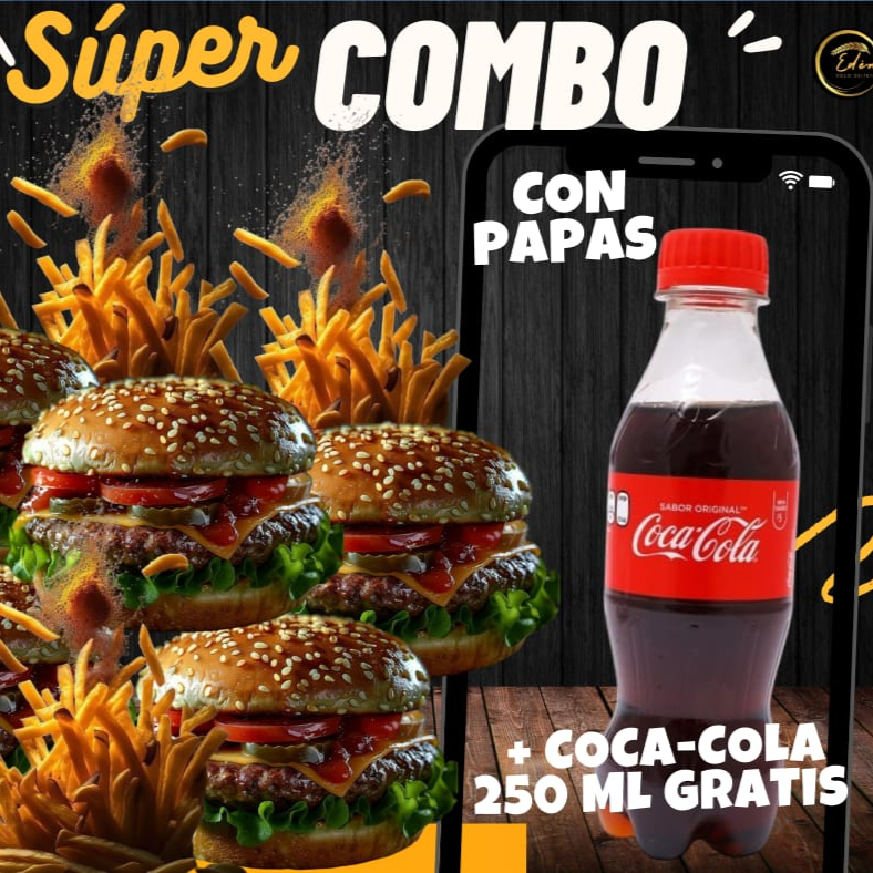 Combo 5 The One Basic + Papas + Coca Cola