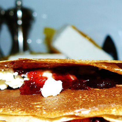 Crepa de queso Philadelphia con fresas