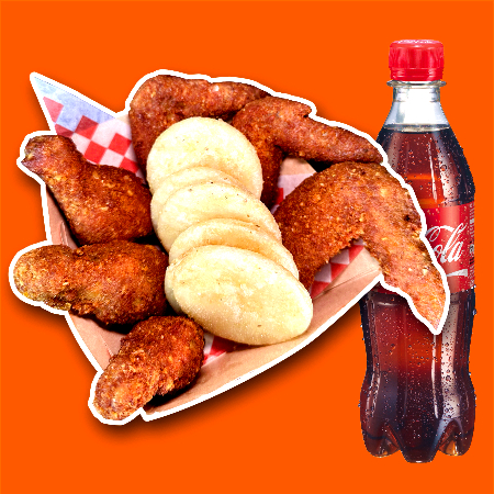 Combo Alitas con Arepa + Gaseosa