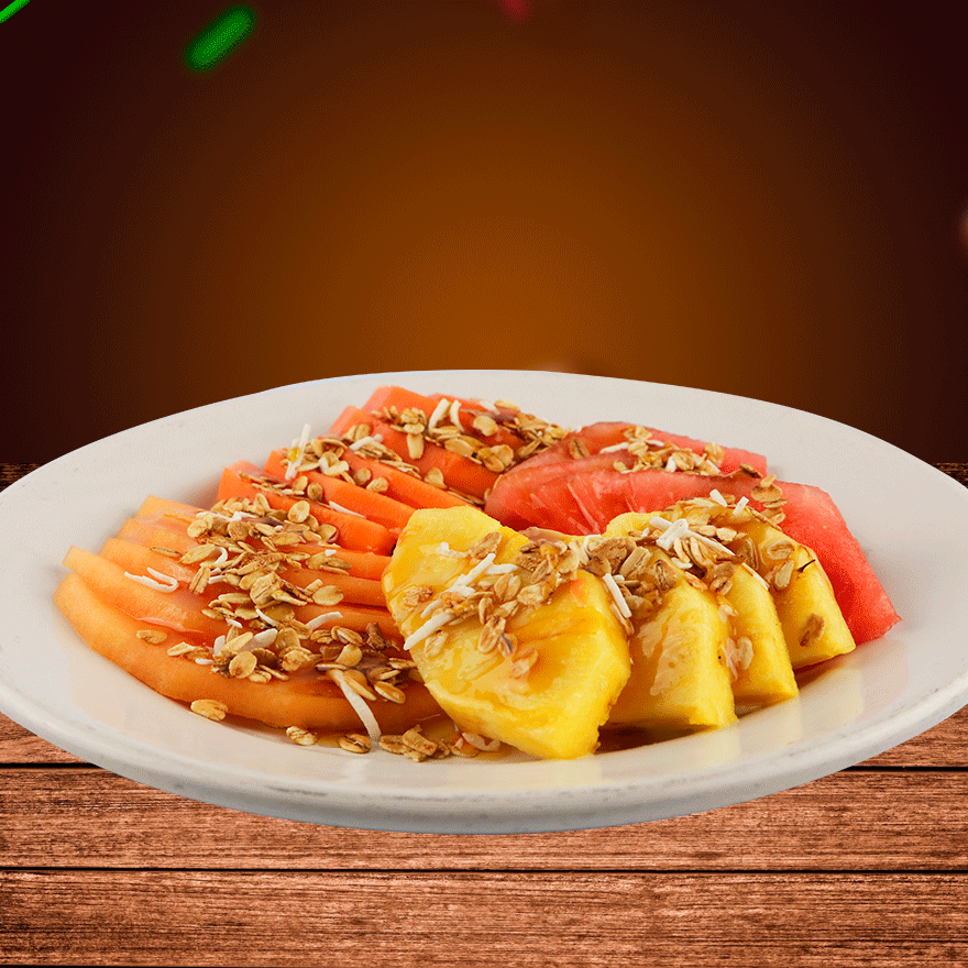 Plato De Frutas Con Miel, Granola Y Avena C