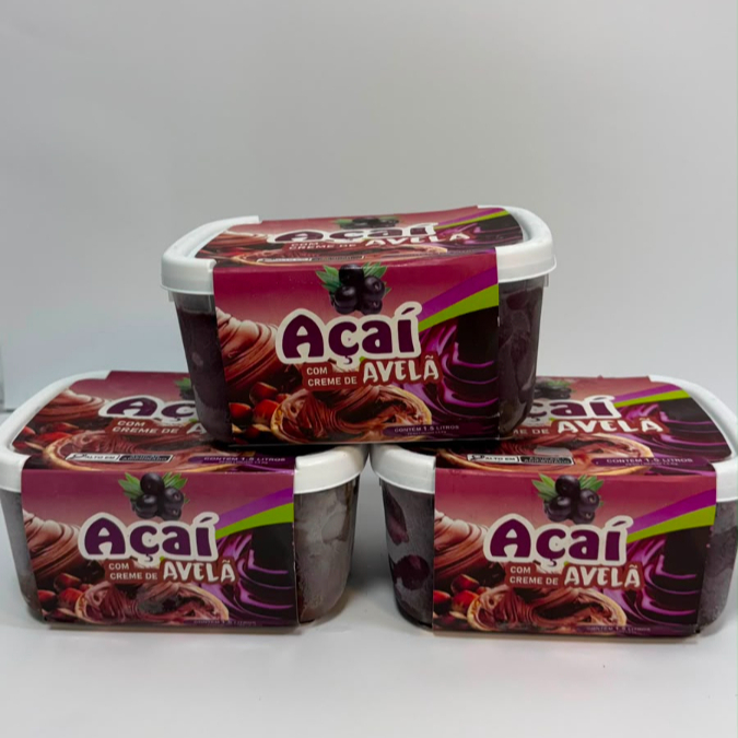 Pote De Açai 1,5lt Com Mesclas De Calda De Ninho