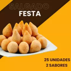 Contém: -25 Salgados do tamanho de festa (aprx. 18 gr), podendo escolher até dois sabores. -Ex:(13/12)