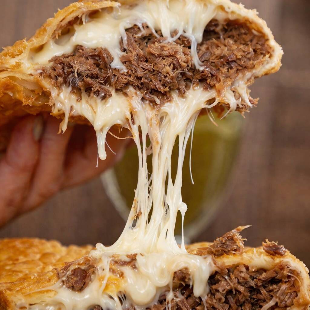 Carne seca com queijo mussarela