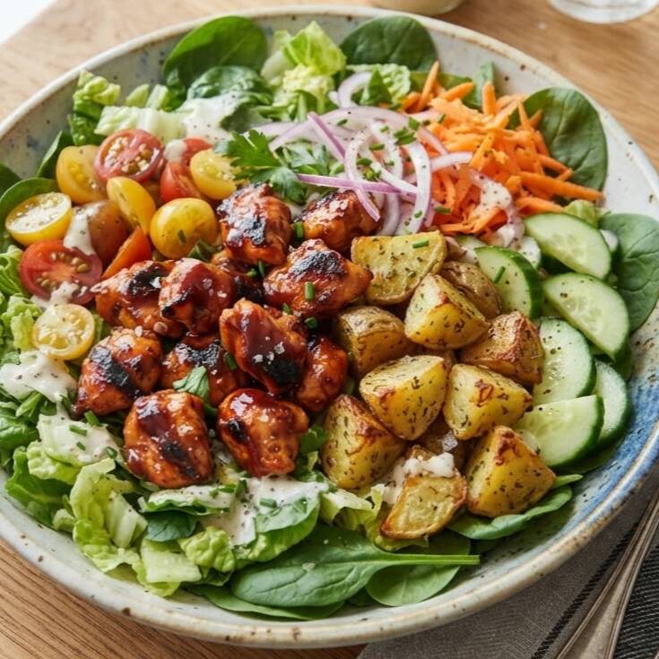 Ensalada CRISPY CHIKEN BBQ.