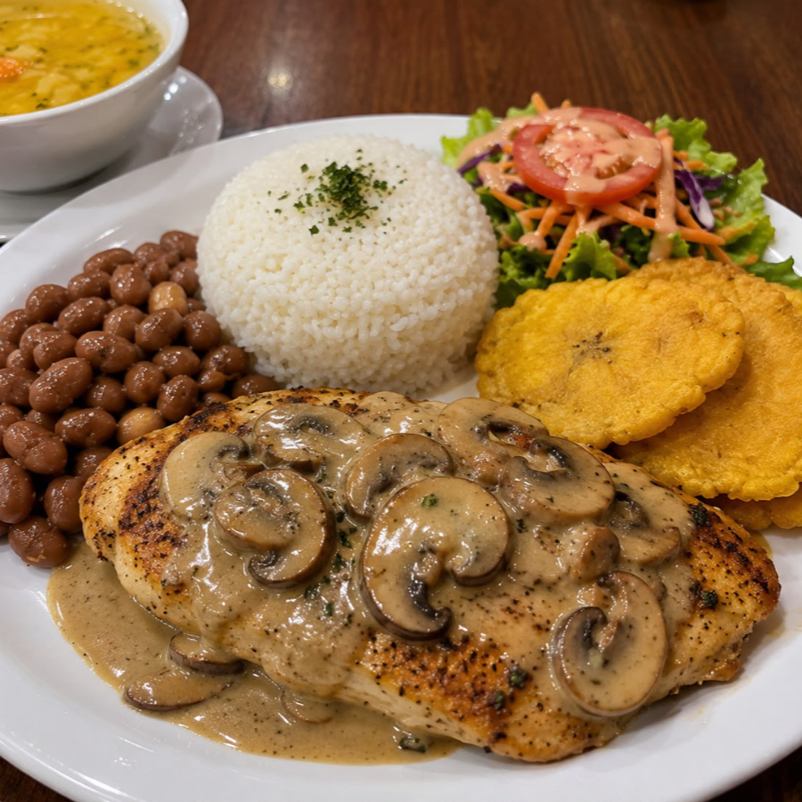 Pechuga en Salsa de Champiñones