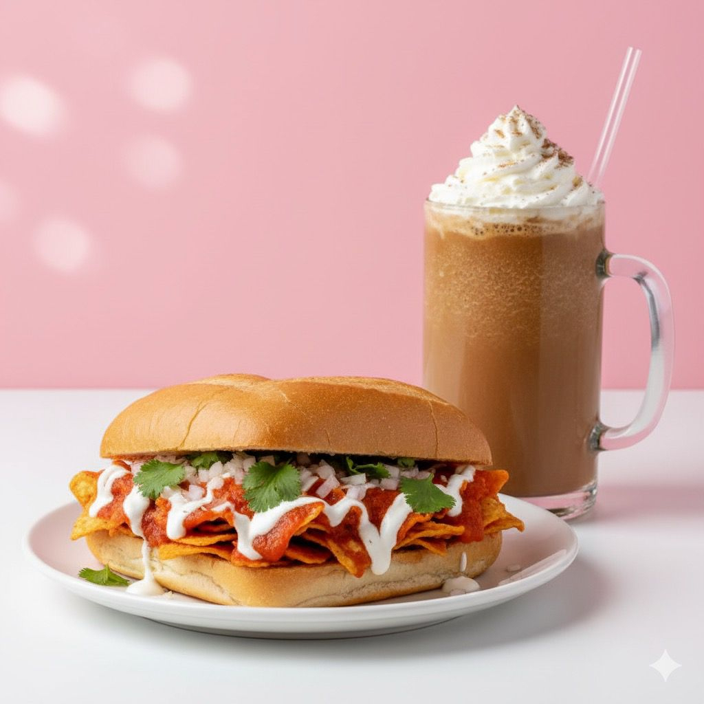 Torta Chilaquiles + Pollo y Huevo + Frappé