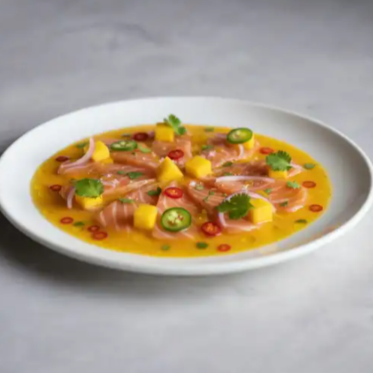 Aguachile Salmón y Mango