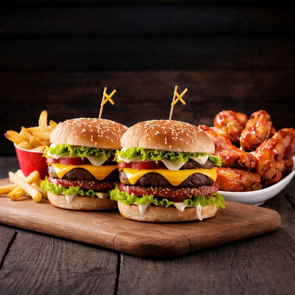 2 Hamburguesa+ 4 Alitas + Papas Francesa 200gr