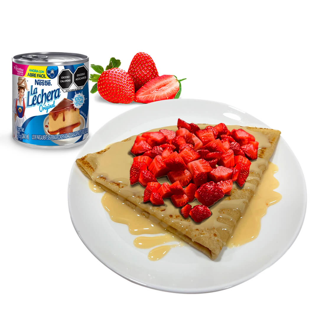 Crepa Combinada De Lechera Con Fresa